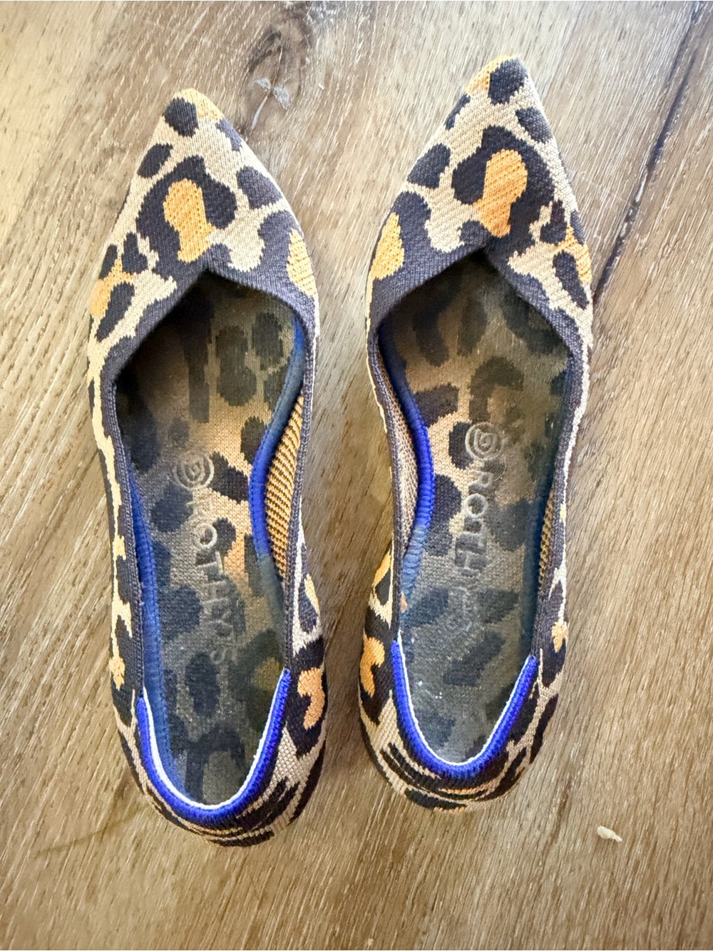 Rothy's Big Cat Print Pointed Flats